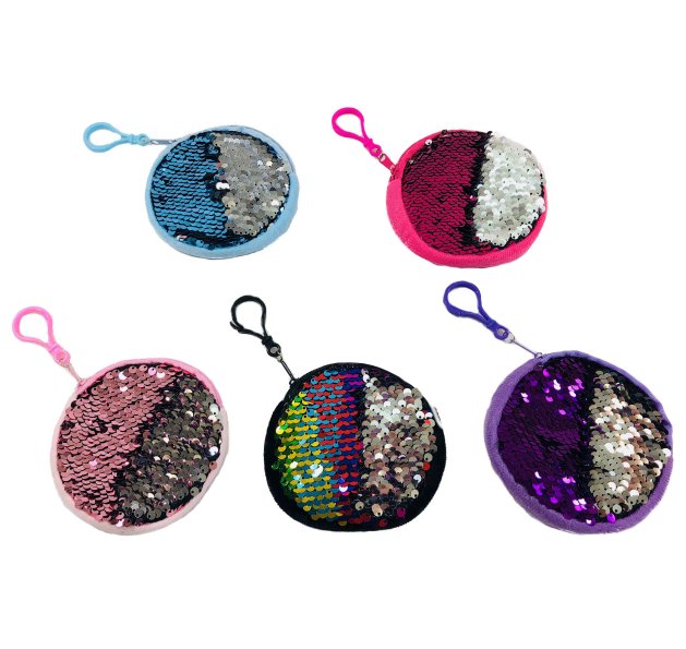 ''4.25'''' Round Reversible Sequin Change PURSE''